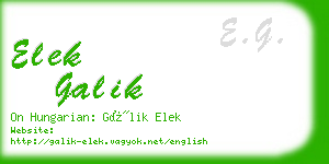 elek galik business card
